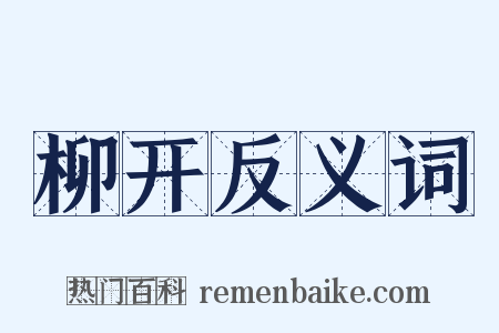 柳开反义词是什么意思的图片